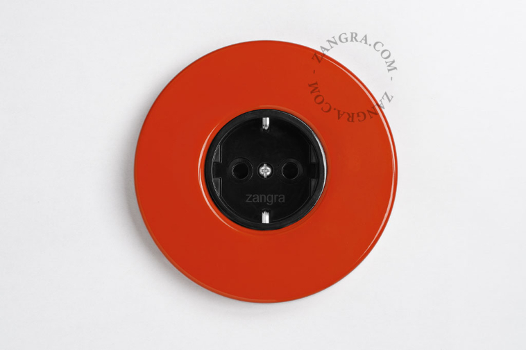 red simple flush mount socket