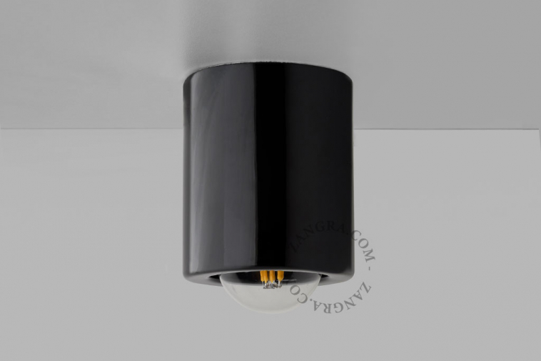 black porcelain ceiling lamp spot indoor lighting LED E27