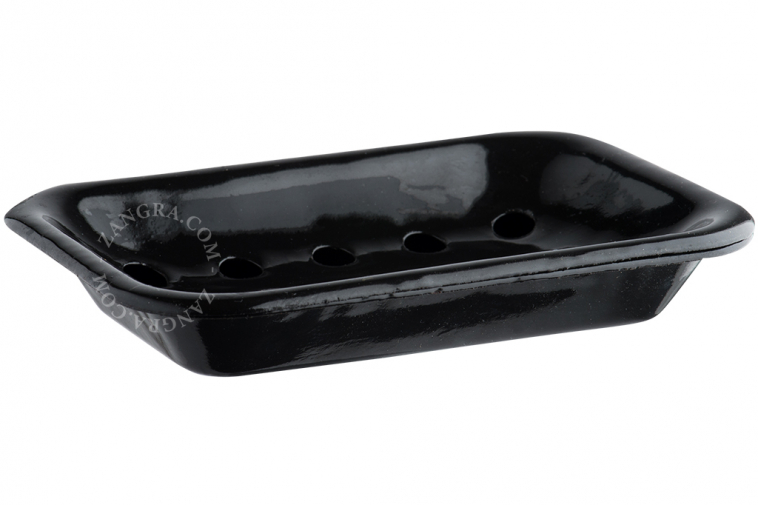 enamel soap dish black