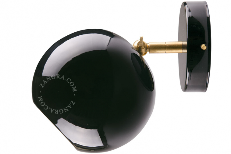 ball shaped black adjustable wall light