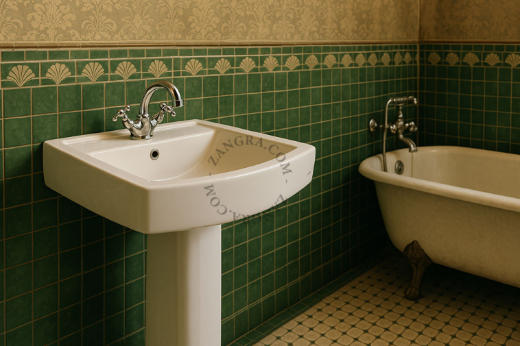 Ceramic washbasin.