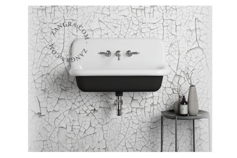 black & white ceramic washbasin