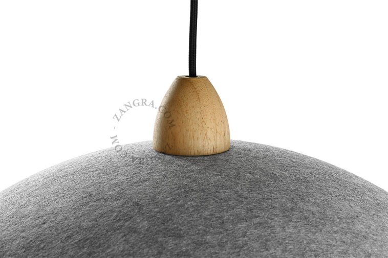 Acoustic pendant light in felt.