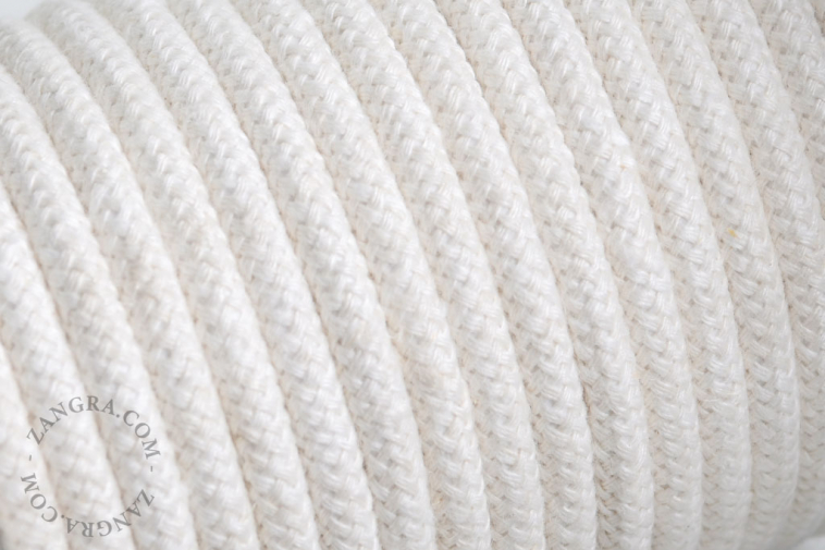 White linen fabric cable.