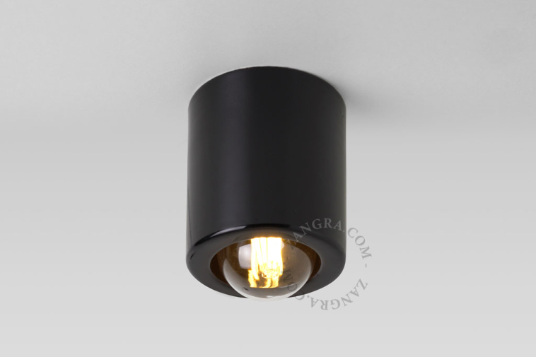spot lampa porcelanaczarna E27 oświetlenie wewnętrzne