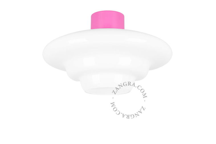 pink ceiling light with Art Deco lampshade Dores