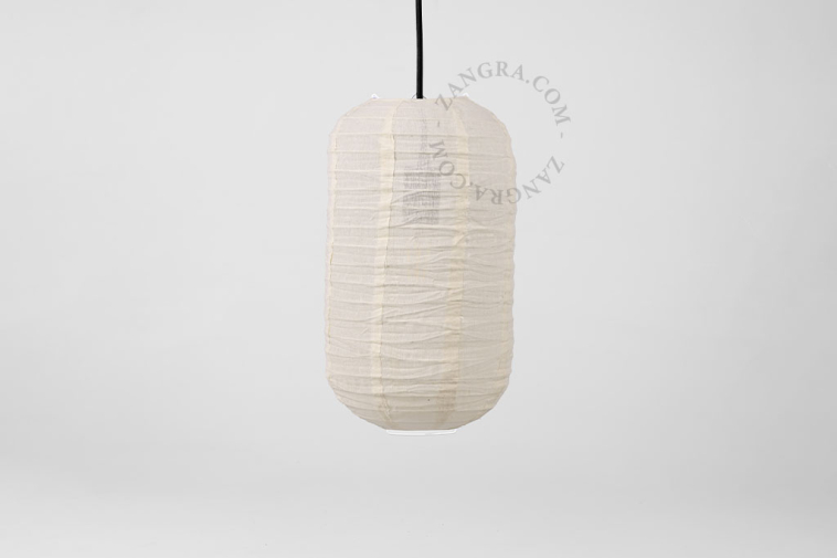 Linen and cotton lampshade for pendant light.