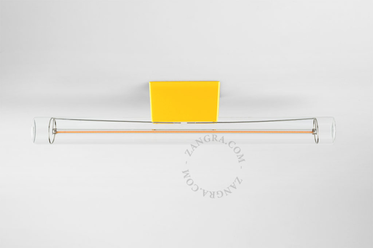 Yellow S14d light with stick light bulb.