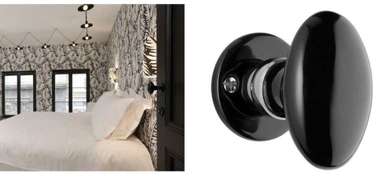 Doorknob in black porcelain.