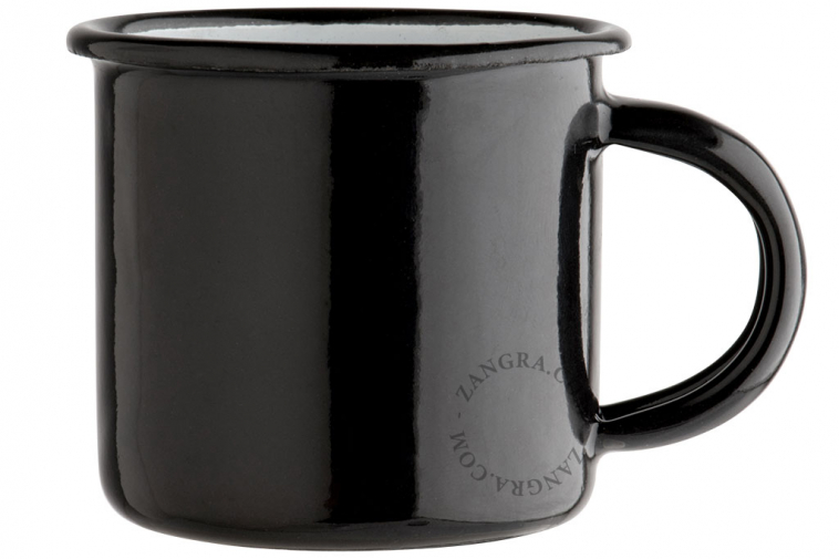 black enamelled espresso cup