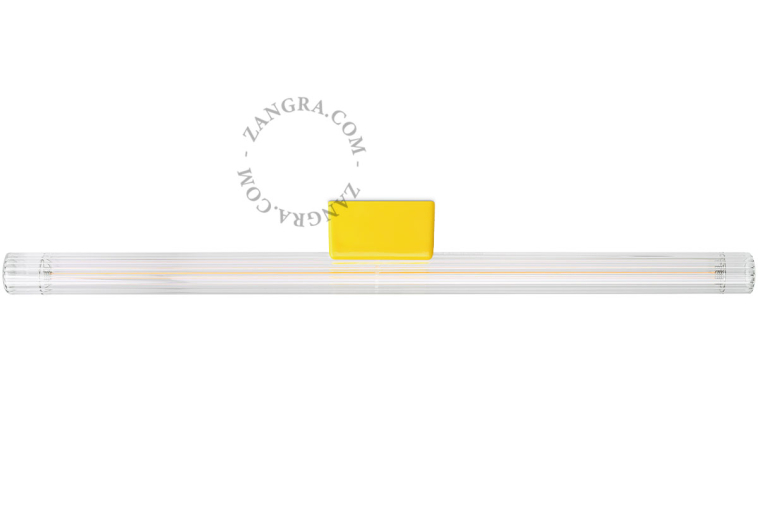 S14d Linestra-lampe i gult porcelæn.