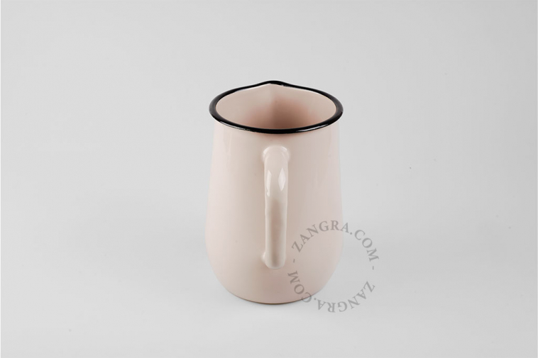 Pastel pink enamel pitcher