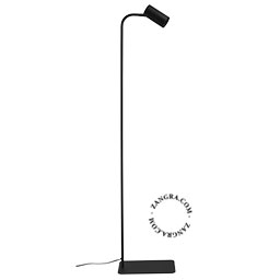Lámpara LED de pie Malea con luz de lectura, negra