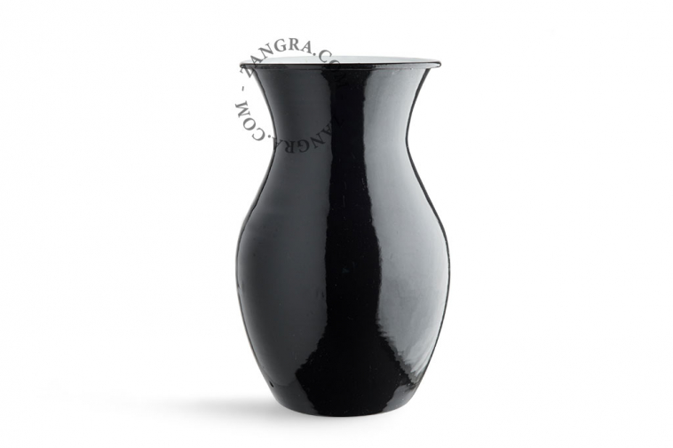 black enamel vase