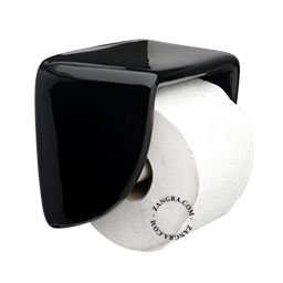 Shop here black porcelain toilet roll holders!