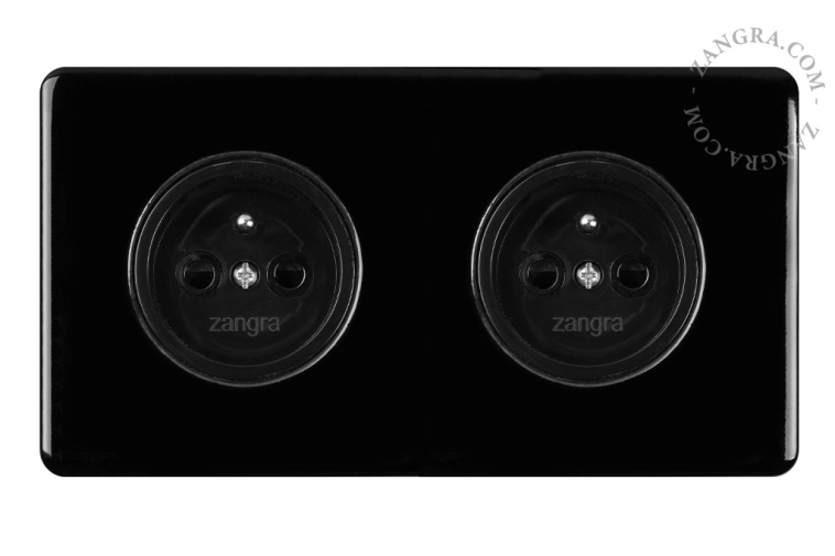 double flush mount black porcelain outlet