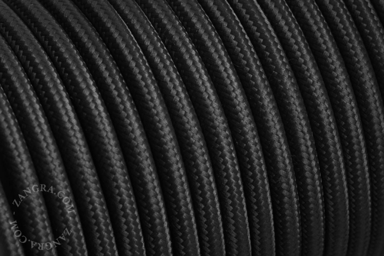Dark grey fabric cable.