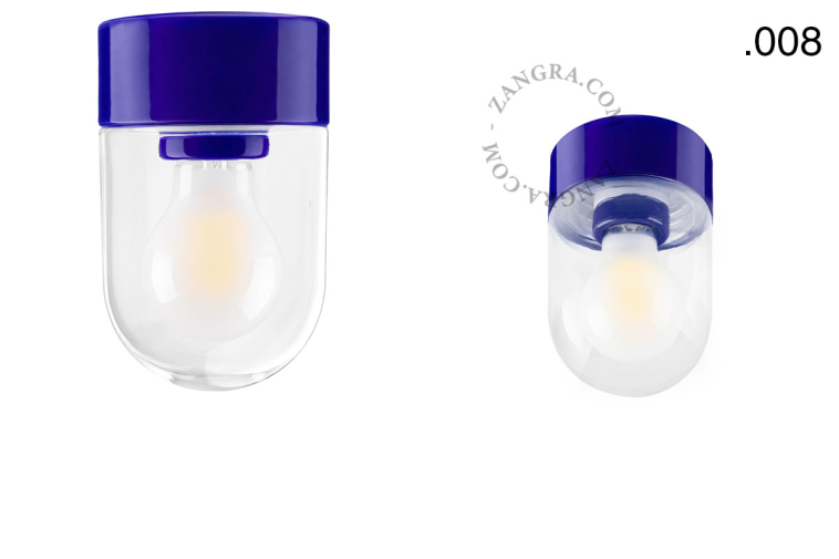 Blauwe, porseleinen lamp.