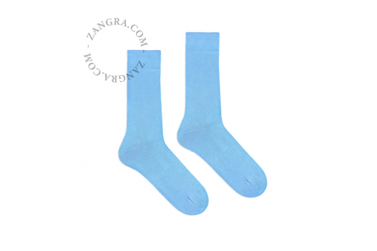 sky blue socks in organic cotton