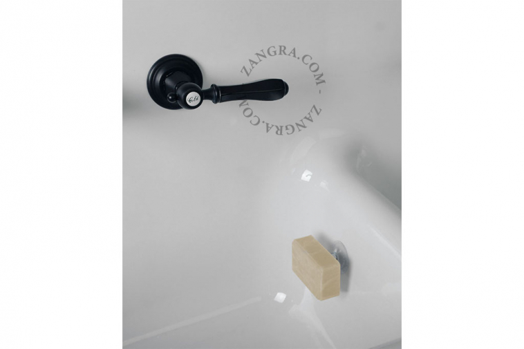 Magnetic soap holder with black soap