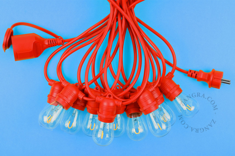 Red outdoor string light.