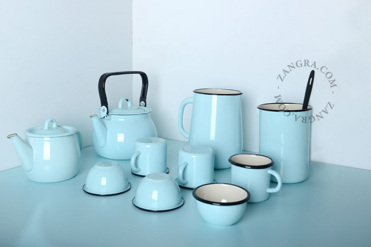 ivory-enamel-carafe-jug-tableware-blue