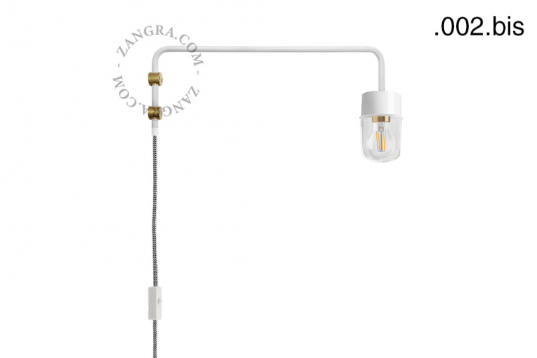 Schwenkbare Wandleuchte aus Metall weiss