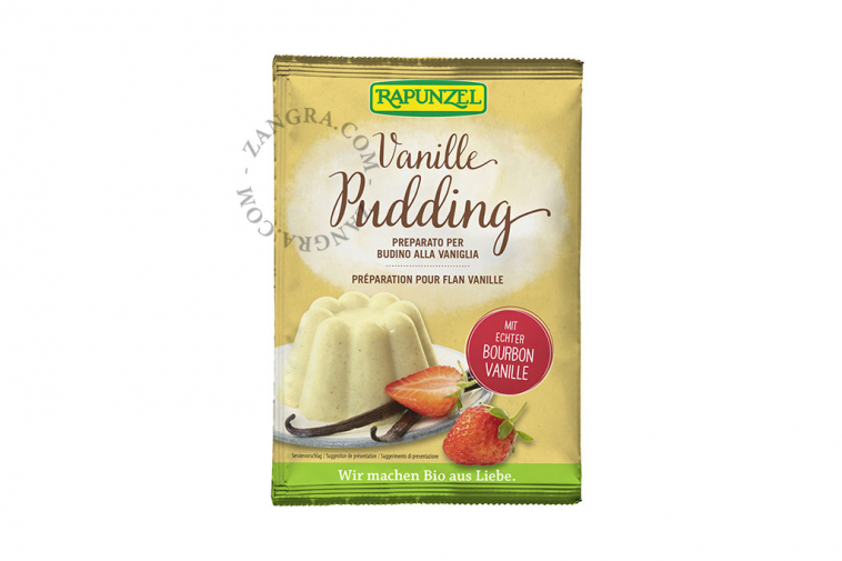 sachet of vanilla pudding