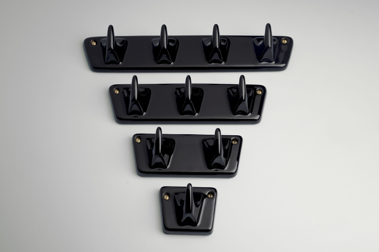 black porcelain coat hanger with 4 hooks