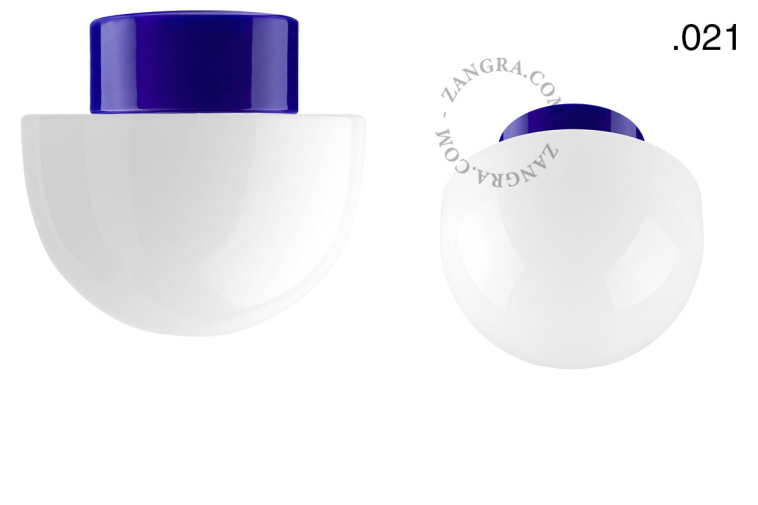 Blauwe, porseleinen lamp.