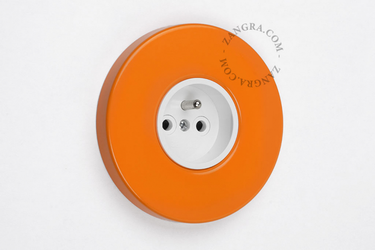 orange simple flush mount socket