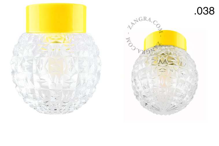Yellow porcelain lamp.