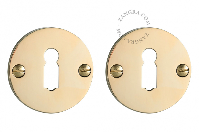Brass keyhole covers.