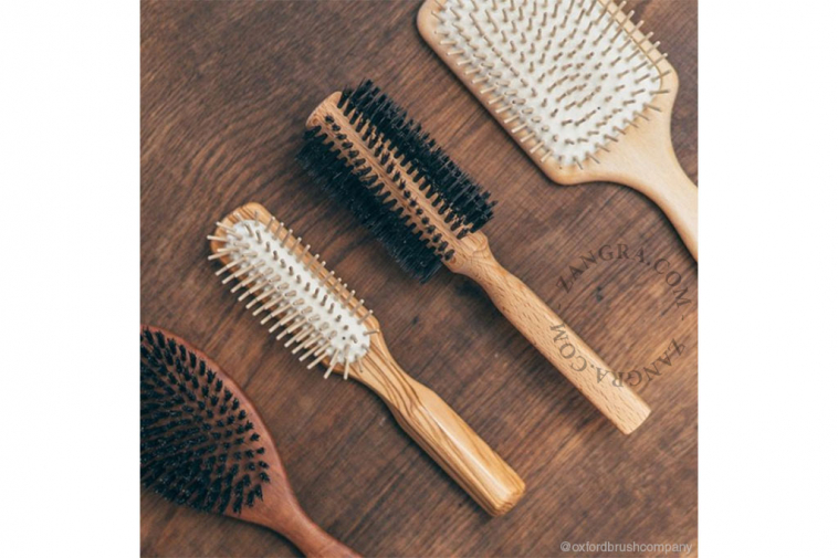 brosse à cheveux ronde en bois