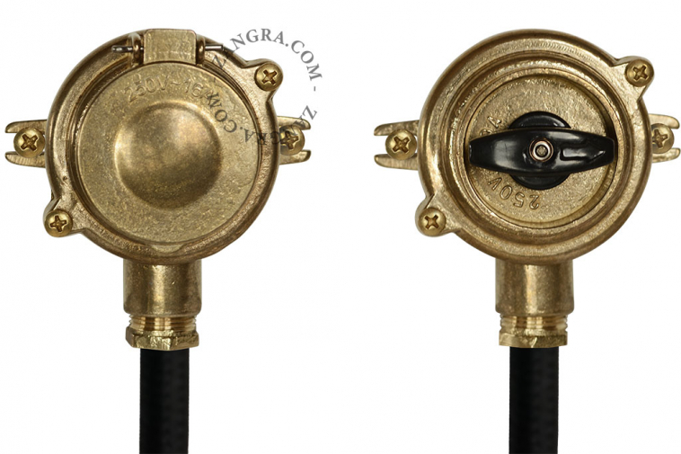 Rotary switch in brass.