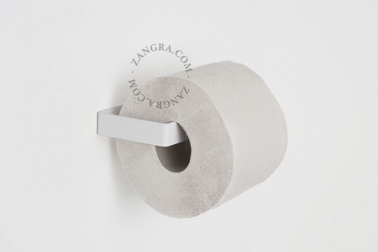 dérouleur papier toilette en métal blanc