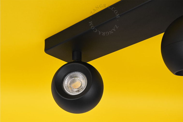 Triple surface-mounted spotlights.