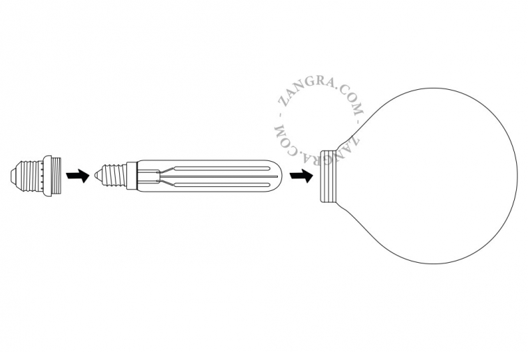 E27 silver och klar glas filament LED ljuslampa.