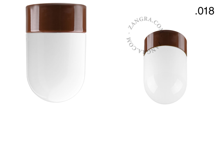 Bruine, porseleinen lamp.