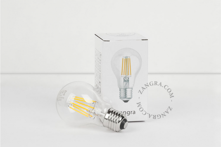 E27 filament LED light bulb.