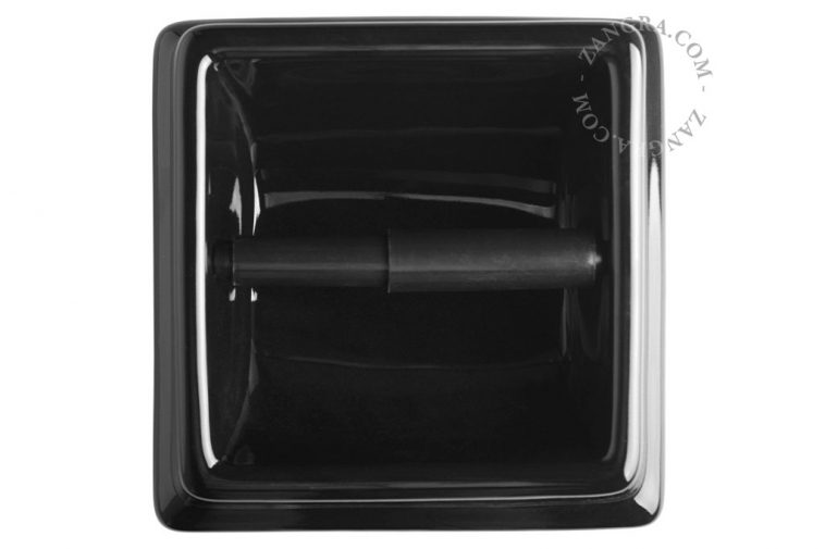 black porcelain toilet paper holder WC roll holder bathroom accessories