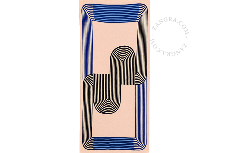 Pink honeycomb cotton bath towel.