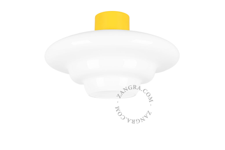 yellow ceiling light with Art Deco lampshade Dores