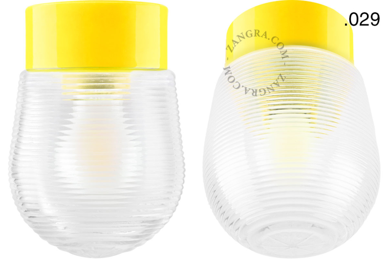 Yellow porcelain lamp.