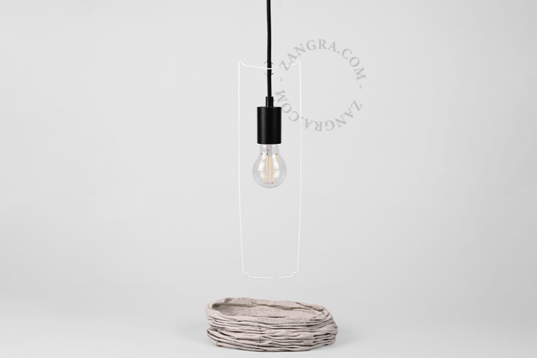 Linen and cotton lampshade for pendant light.