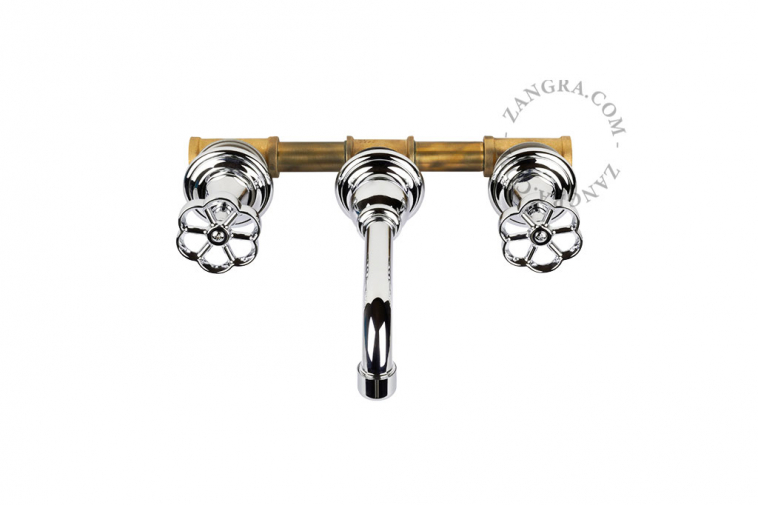 tap for washbasin with 3 holes - black, gold or silver