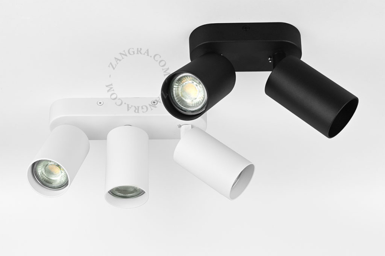 Surface-mounted triple LED spotlight.
