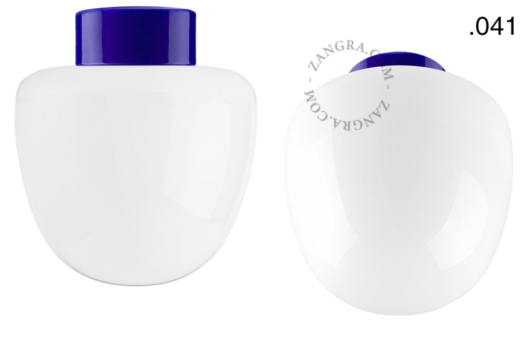 Blauwe, porseleinen lamp.