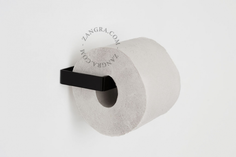 dérouleur papier toilette en métal noire