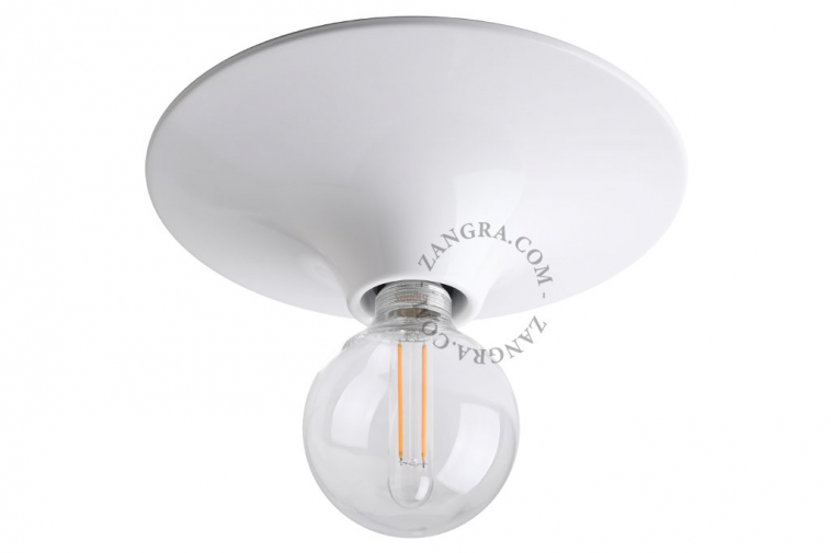 Round white wall or ceiling light.